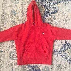 Red champion hoodie